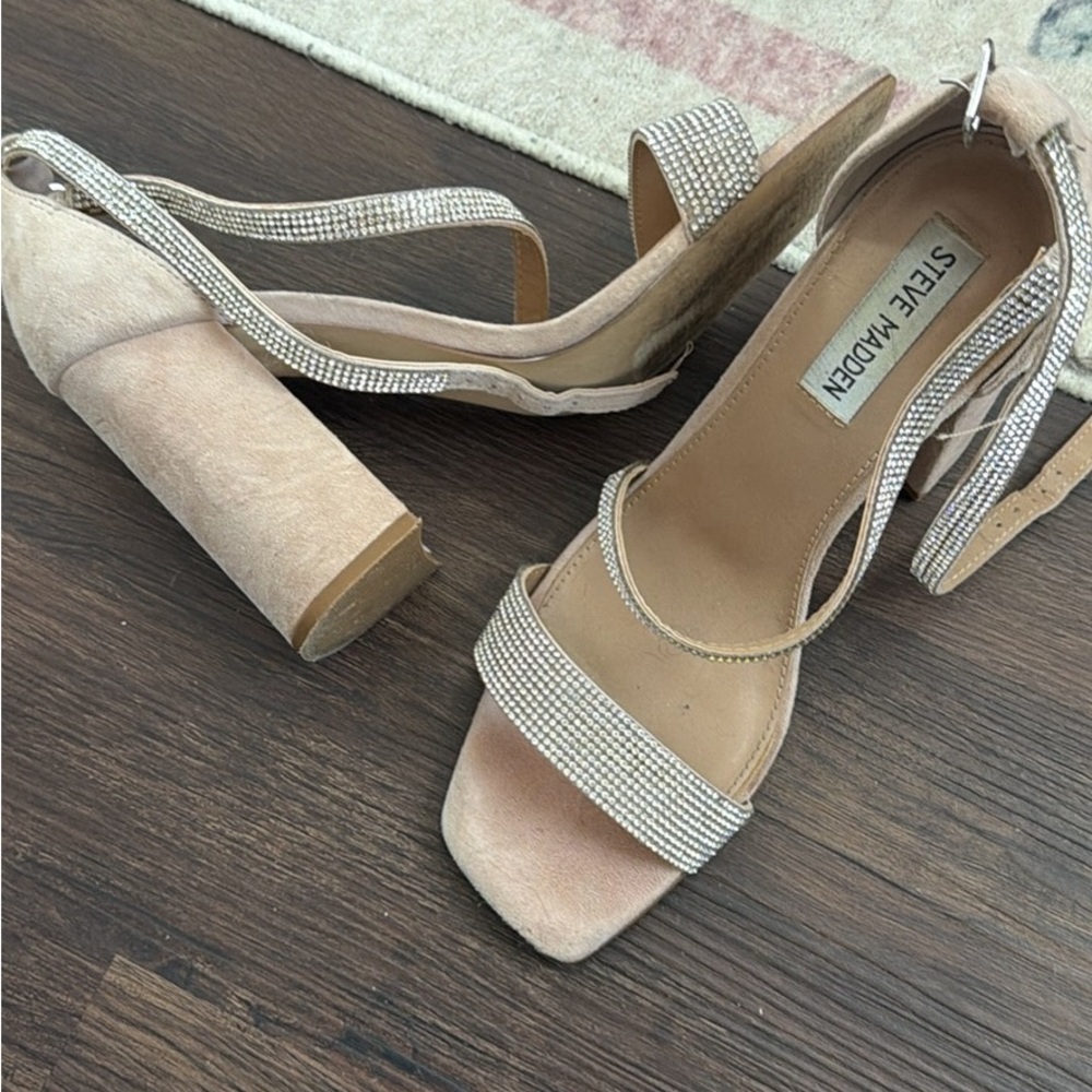 Size 8 Steve Madden Women's Tan Block Heel Sandals